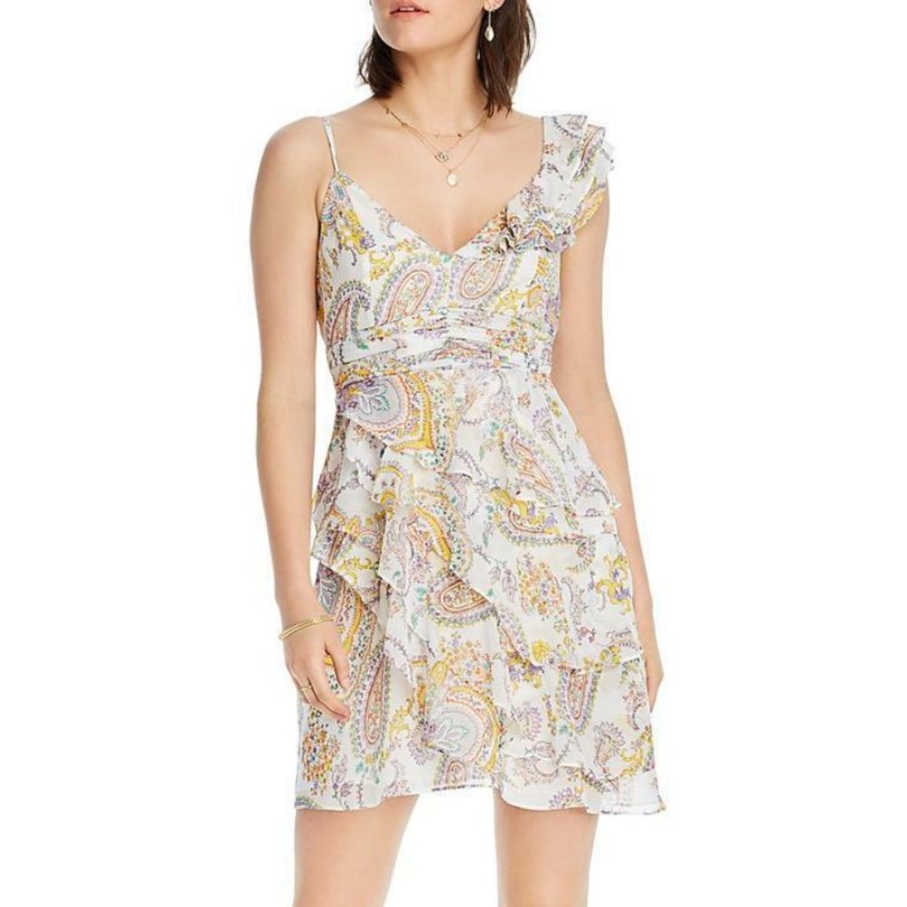 LINI Naomi Paisley Print Ruffled Mini Dress